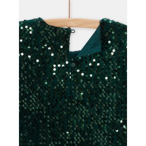 Παιδικό Φόρεμα για Κορίτσια Green Sequin