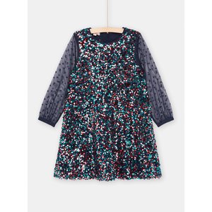 Παιδικό Μακρυμάνικο Φόρεμα για Κορίτσια Blue Sequin