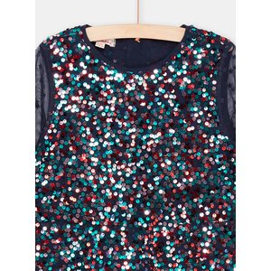Παιδικό Μακρυμάνικο Φόρεμα για Κορίτσια Blue Sequin
