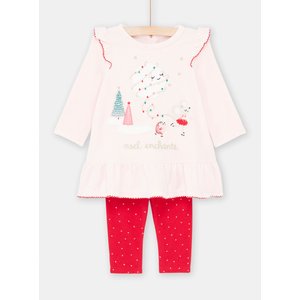 Βρεφικό Σετ Πιτζάμας για Κορίτσια Pink Velour Noel