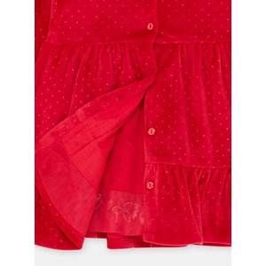 Βρεφικό Μακρυμάνικο Φόρεμα για Κορίτσια Red Velour Flowers