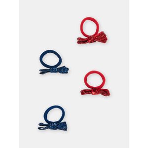 Παιδικό Σετ Λαστιχάκια για Κορίτσια Red/Blue Bow 4 τμχ