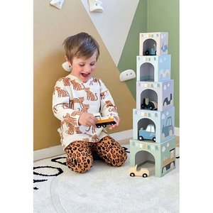 Παιχνίδι Jabadabado Εκπαιδευτικοί Στοιβαζόμενοι κύβοι με αυτοκινητάκια για 2+ ετών