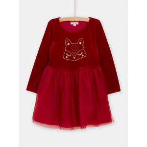 Βρεφικό Μακρυμάνικο Φόρεμα για Κορίτσια Red Tulle Foxy