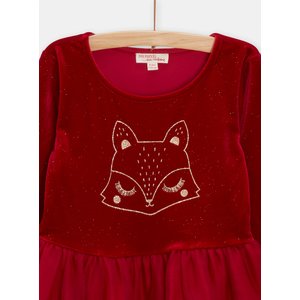 Βρεφικό Μακρυμάνικο Φόρεμα για Κορίτσια Red Tulle Foxy