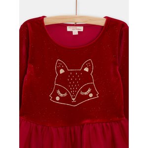 Βρεφικό Μακρυμάνικο Φόρεμα για Κορίτσια Red Tulle Foxy