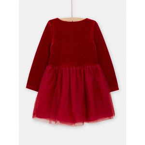 Βρεφικό Μακρυμάνικο Φόρεμα για Κορίτσια Red Tulle Foxy