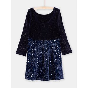 Παιδικό Μακρυμάνιικο Φόρεμα για Κορίτσια Midnight Blue Sequin