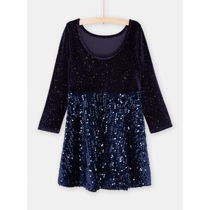 Παιδικό Μακρυμάνιικο Φόρεμα για Κορίτσια Midnight Blue Sequin