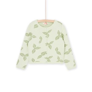 Παιδική Ζακέτα για Κορίτσια Light Green Plant