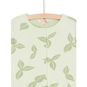 Παιδική Ζακέτα για Κορίτσια Light Green Plant