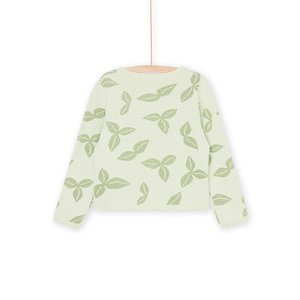 Παιδική Ζακέτα για Κορίτσια Light Green Plant