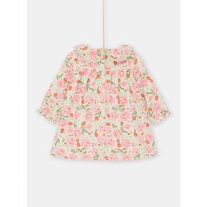 Βρεφικό Μακρυμάνικο Φόρεμα για Κορίτσια Φυστικί Λουλούδια