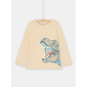 Παιδική Μακρυμάνικη Μπλούζα για Αγόρια Beige Neon Dino