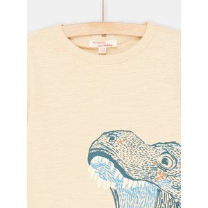 Παιδική Μακρυμάνικη Μπλούζα για Αγόρια Beige Neon Dino