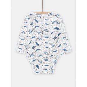 Βρεφικό Σετ Μακρυμάνικα Φορμάκια Unisex Λευκό/Μπλε