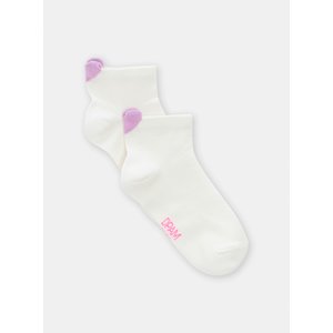 Παιδικές Κάλτσες για Κορίτσια Λευκές/Λιλά Hearts