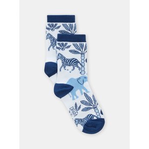 Παιδικές Κάλτσες για Αγόρια Λευκές/Μπλε Zebra