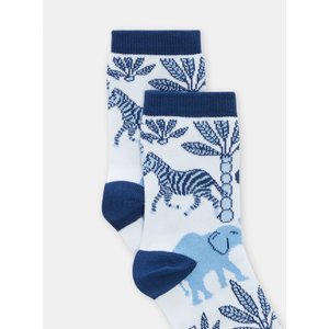 Παιδικές Κάλτσες για Αγόρια Λευκές/Μπλε Zebra