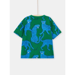 Παιδική Μπλούζα για Αγόρια Green/Blue Leopards