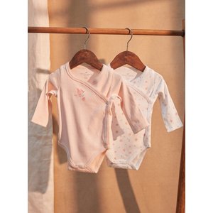 Σετ Βρεφικά Φορμάκια για Νεογέννητα Pink Birdie 2 τμχ