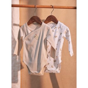 Σετ Βρεφικά Φορμάκια για Νεογέννητα Beige Birdie 2 τμχ