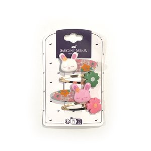 Σετ Παιδικά Κοκαλάκια Μαλλιών για Κορίτσια Bunny Flower 4 τμχ