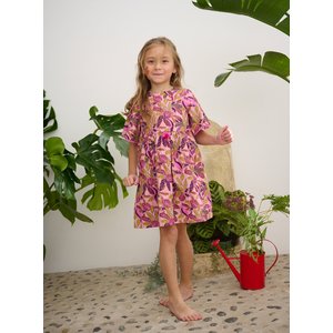 Παιδικό Φόρεμα για Κορίτσια Pink Leaves