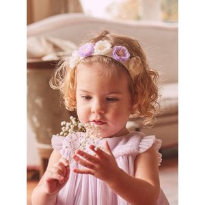 Βρεφική Κορδέλα για Κορίτσια White Purple Flowers