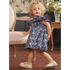 Βρεφικό Φόρεμα για Κορίτσια Navy Blue Flowers