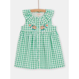 Βρεφικό Φόρεμα για Κορίτσια Green Checkered