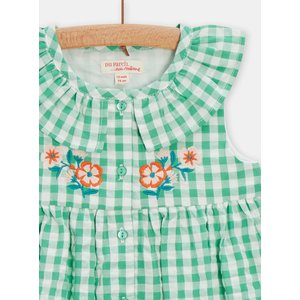 Βρεφικό Φόρεμα για Κορίτσια Green Checkered