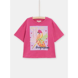 Παιδική Μπλούζα Κοντομάνικη για Κορίτσια Pink Parrot