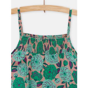 Παιδικό Φόρεμα Green Flowers για Κορίτσια