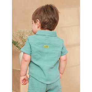 Βρεφικό Πουκάμισο για Αγόρια Dark Turquoise
