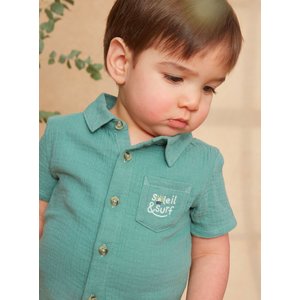 Βρεφικό Πουκάμισο για Αγόρια Dark Turquoise