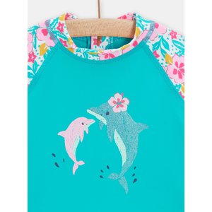 Βρεφική Αντηλιακή Μπλούζα για Κορίτσια Floral Dolphins