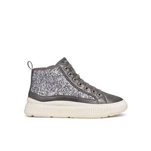 Παιδικά Παπούτσια Geox Laquinny για Κορίτσια Grey Sparkles (Μεγέθη 28-36)