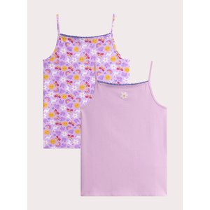 Σετ Παιδικά Φανελάκια για Κορίτσια Purple Daisy 2 τμχ