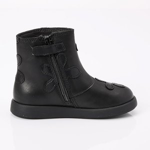 Παιδικά Μποτάκια Camper Twins για Κορίτσια Black Flowers (Μεγέθη 26-34)