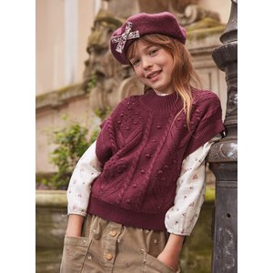 Παιδικό Πουλόβερ για Κορίτσια Burgundy Poncho