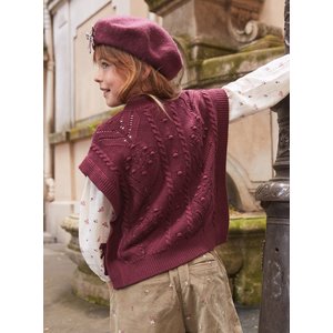 Παιδικό Πουλόβερ για Κορίτσια Burgundy Poncho
