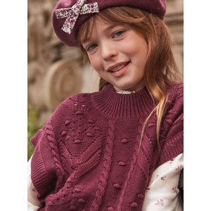 Παιδικό Πουλόβερ για Κορίτσια Burgundy Poncho