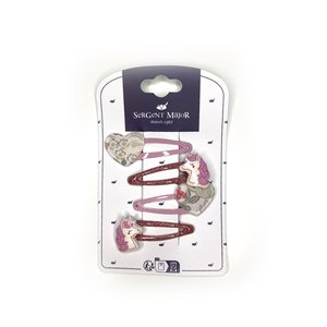 Σετ Παιδικά Κοκαλάκια για Κορίτσια Floral Unicorns 4 τμχ