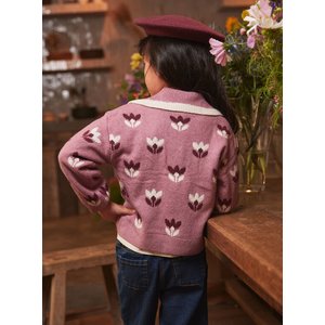 Παιδικό Πουλόβερ για Κορίτσια Purple Knit Flowers