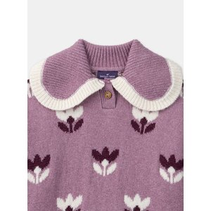 Παιδικό Πουλόβερ για Κορίτσια Purple Knit Flowers