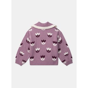 Παιδικό Πουλόβερ για Κορίτσια Purple Knit Flowers