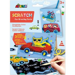 Παιδικό Βιβλίο Ζωγραφικής Avenir-Scratch Car Greeting Cards