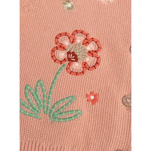 Βρεφική Ζακέτα για Κορίτσια Dusty Pink Embroidered