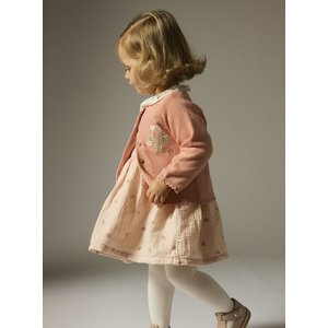 Βρεφική Ζακέτα για Κορίτσια Dusty Pink Embroidered